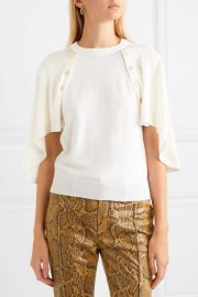 Chlo     Cape-effect jersey and wool top at Net A Porter